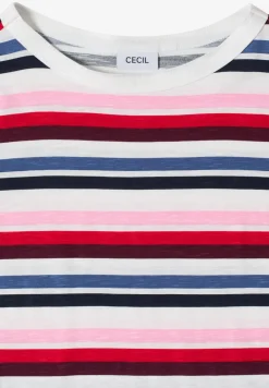 Kurzarm Shirt mit Multicolor Streifen