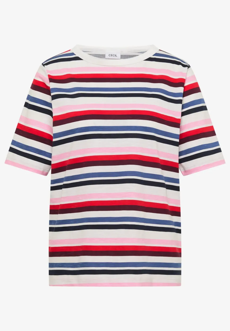 Kurzarm Shirt mit Multicolor Streifen