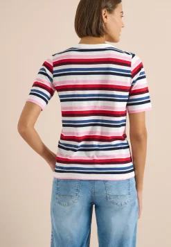 Kurzarm Shirt mit Multicolor Streifen