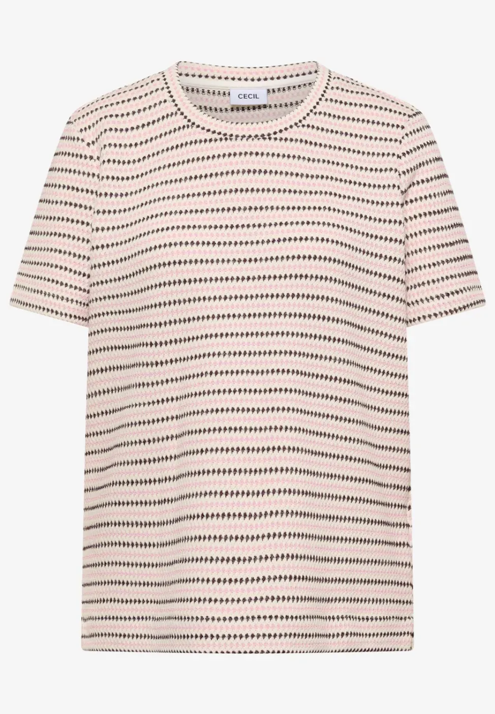Kurzarm Shirt mit Rundhals und Struktur