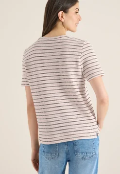 Kurzarm Shirt mit Rundhals und Struktur