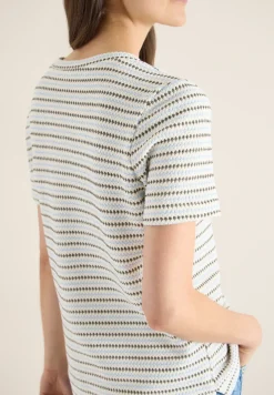 Kurzarm Shirt mit Rundhals und Struktur