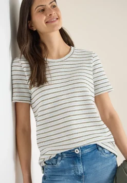 Kurzarm Shirt mit Rundhals und Struktur