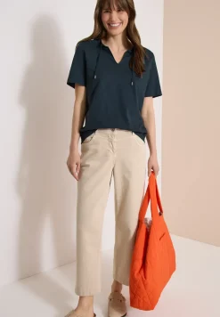 Kurzarm Shirt mit Split Neck