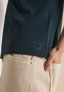Kurzarm Shirt mit Split Neck