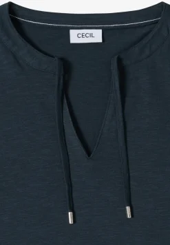 Kurzarm Shirt mit Split Neck
