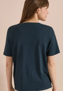 Kurzarm Shirt mit Split Neck