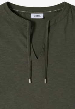 Kurzarm Shirt mit Split Neck