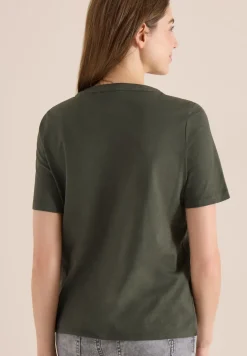 Kurzarm Shirt mit Split Neck