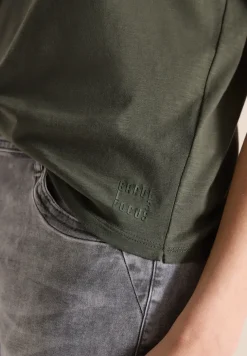 Kurzarm Shirt mit Split Neck