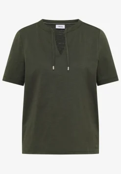 Kurzarm Shirt mit Split Neck