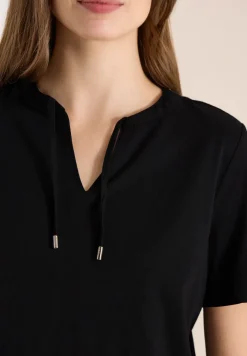 Kurzarm Shirt mit Split Neck