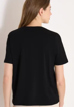 Kurzarm Shirt mit Split Neck