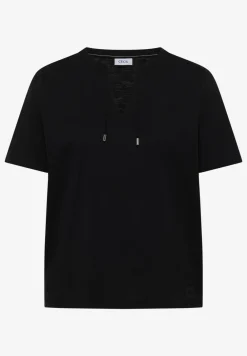 Kurzarm Shirt mit Split Neck