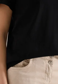 Kurzarm Shirt mit Split Neck