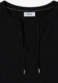 Kurzarm Shirt mit Split Neck