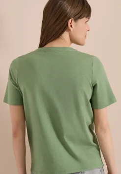 Kurzarm Shirt mit Split Neck