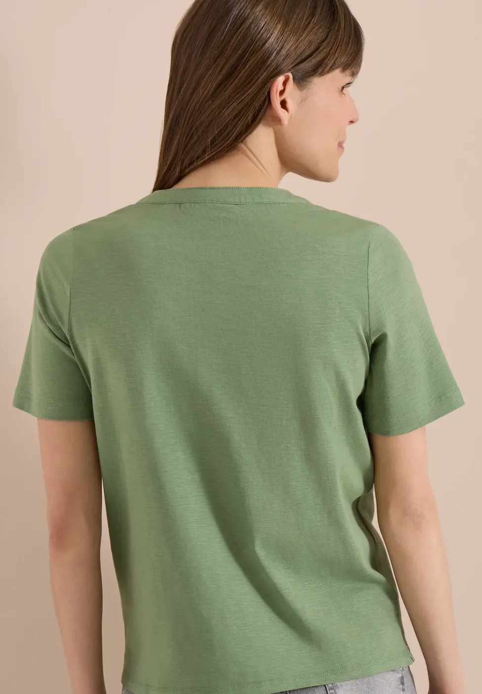 Kurzarm Shirt mit Split Neck