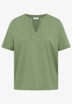 Kurzarm Shirt mit Split Neck