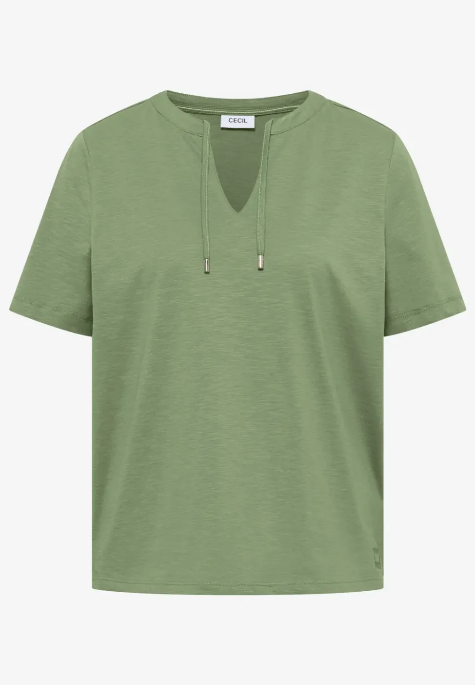 Kurzarm Shirt mit Split Neck