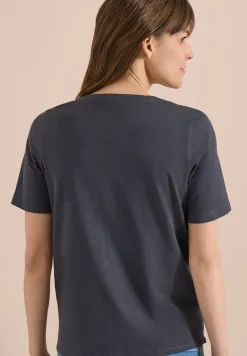 Kurzarm Shirt mit Split Neck