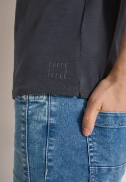 Kurzarm Shirt mit Split Neck