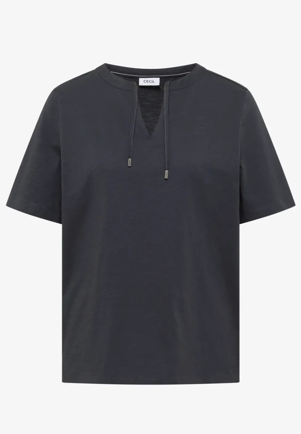 Kurzarm Shirt mit Split Neck