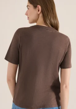 Kurzarm Shirt mit Split Neck