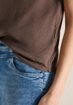 Kurzarm Shirt mit Split Neck