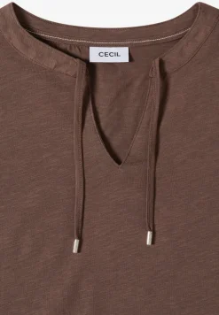 Kurzarm Shirt mit Split Neck