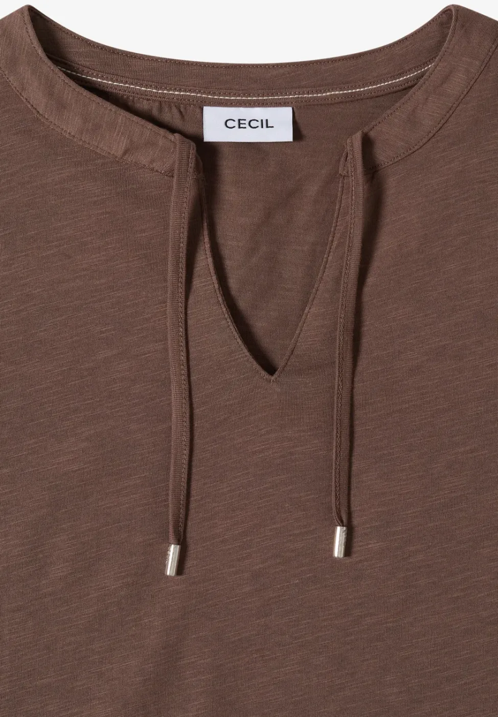 Kurzarm Shirt mit Split Neck