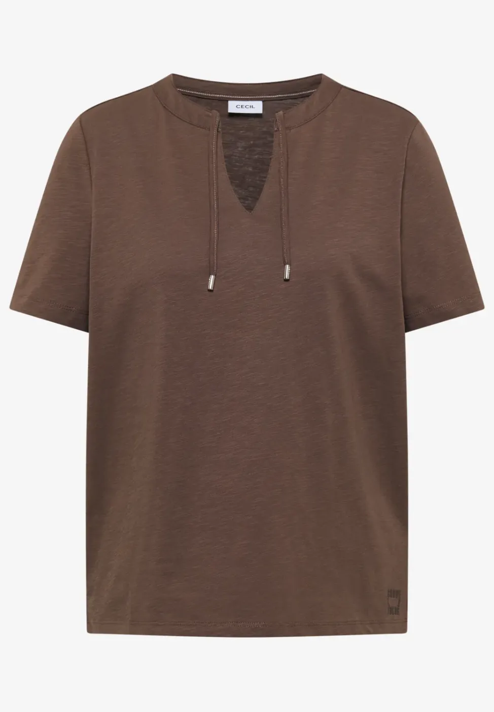 Kurzarm Shirt mit Split Neck