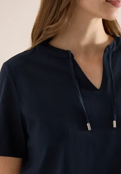 Kurzarm Shirt mit Split Neck