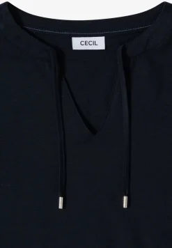 Kurzarm Shirt mit Split Neck