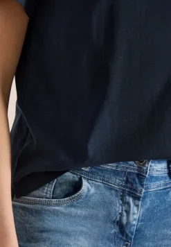 Kurzarm Shirt mit Split Neck