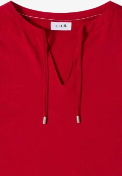 Kurzarm Shirt mit Split Neck