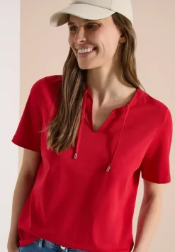Kurzarm Shirt mit Split Neck