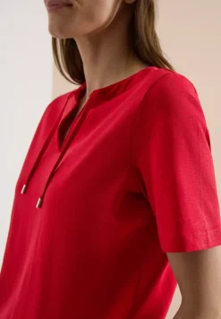 Kurzarm Shirt mit Split Neck