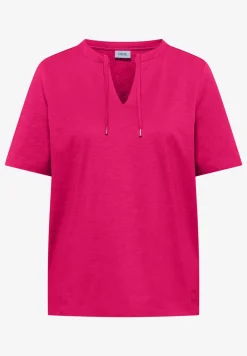 Kurzarm Shirt mit Split Neck