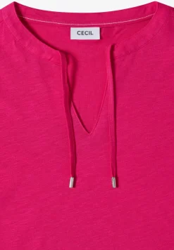 Kurzarm Shirt mit Split Neck