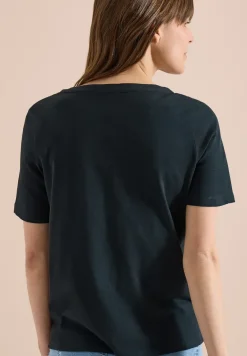 Kurzarm Shirt mit Split Neck