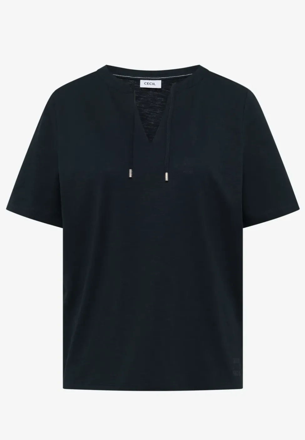 Kurzarm Shirt mit Split Neck