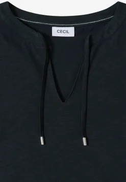 Kurzarm Shirt mit Split Neck