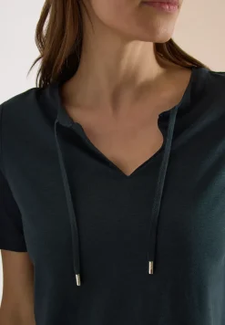 Kurzarm Shirt mit Split Neck