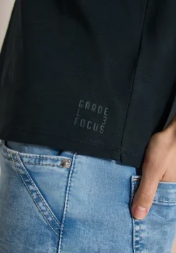 Kurzarm Shirt mit Split Neck