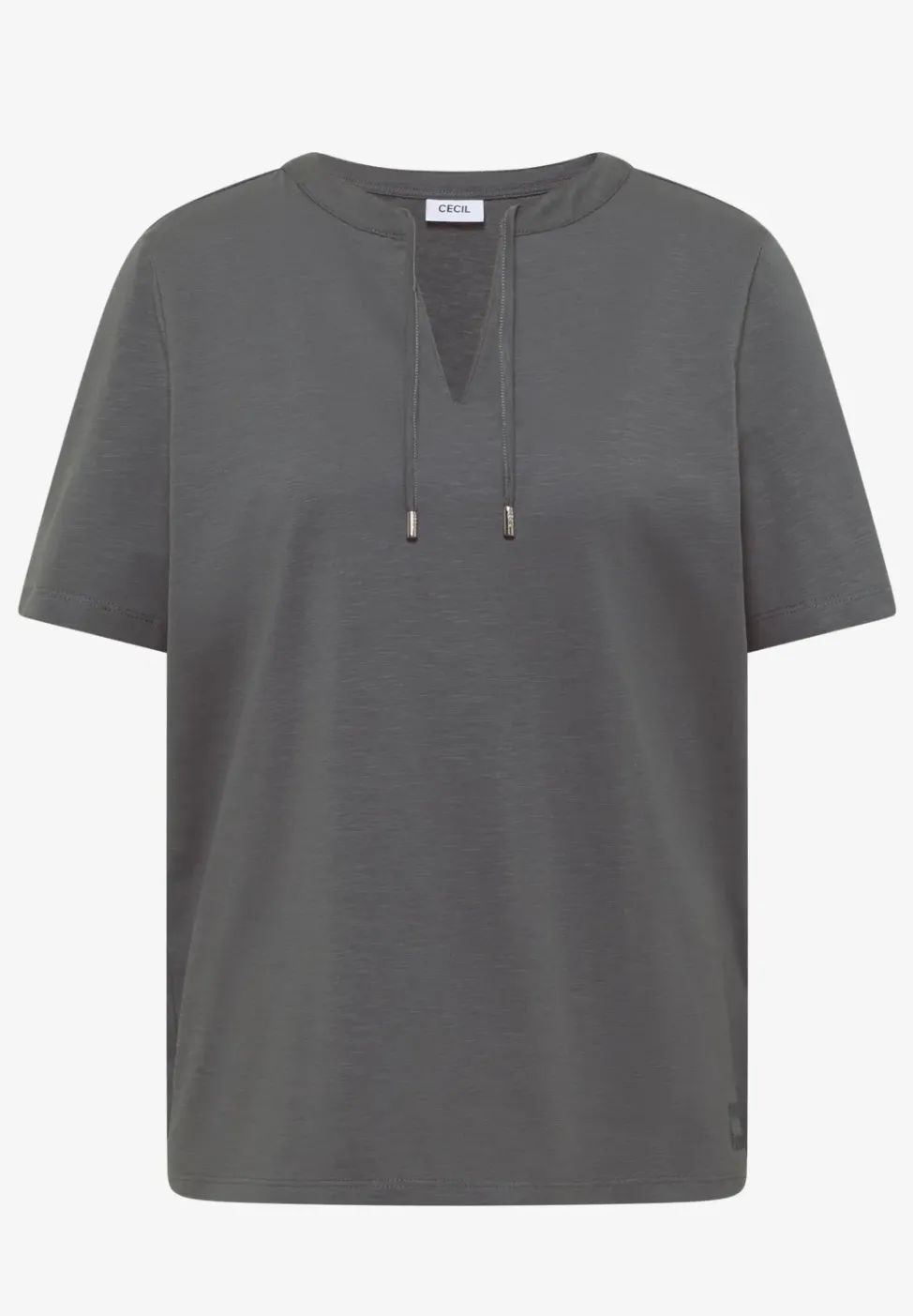 Kurzarm Shirt mit Split Neck