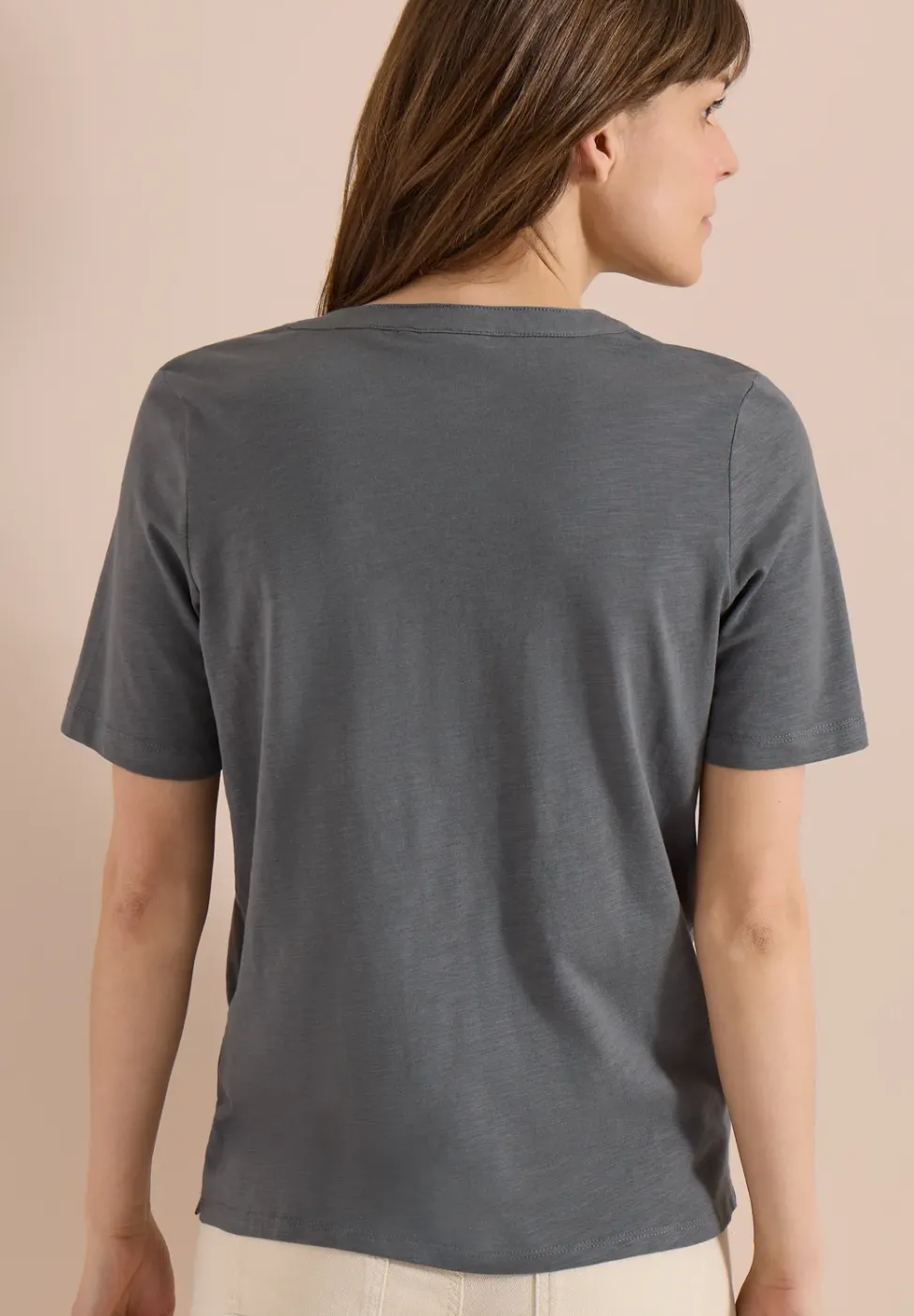 Kurzarm Shirt mit Split Neck