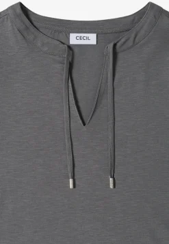 Kurzarm Shirt mit Split Neck