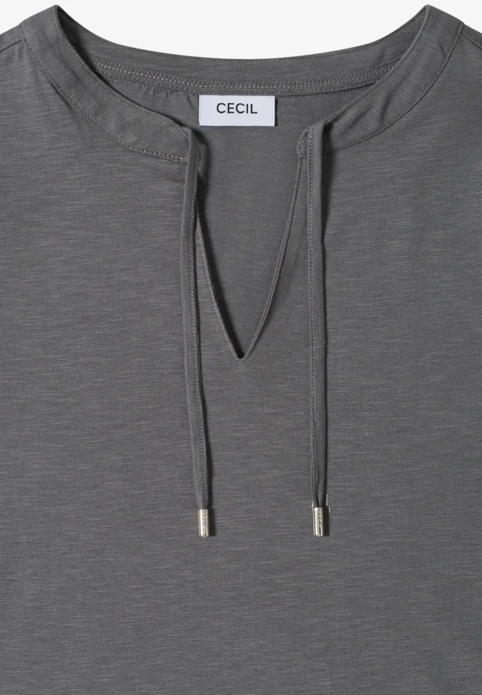 Kurzarm Shirt mit Split Neck