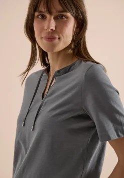 Kurzarm Shirt mit Split Neck